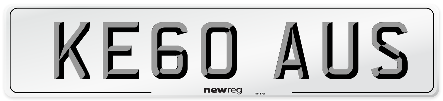 KE60 AUS Number Plate from New Reg